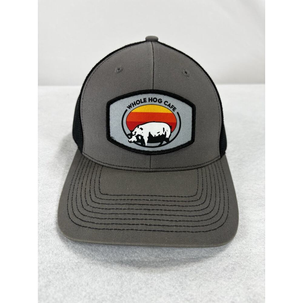 Whole‎ Hog Cafe Hat Mesh Trucker Snapback Black Grey Dadcore